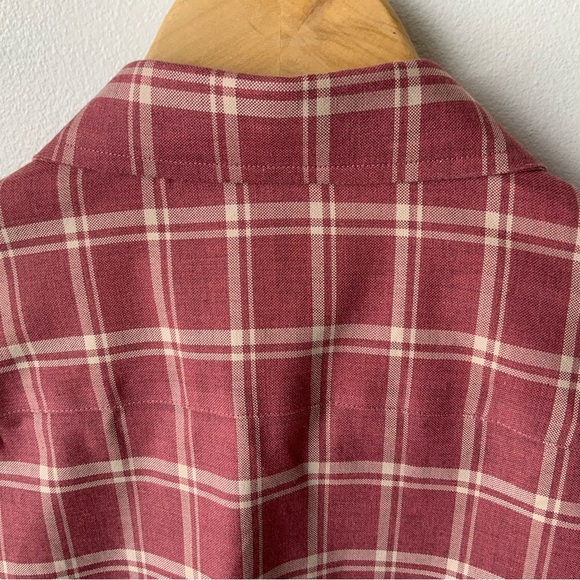 UNTUCKit Men's Colston Wrinkle Free Shirt Button Up Long Sleeve Red Plaid Office - Picture 5 of 11